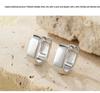 925 Sterling Silver Square Ear Cuff Earrings - Minimalist Geometric Design for Women