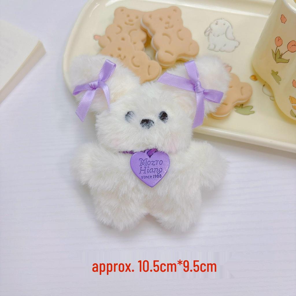 Adorable Blushing Rabbit Plush Keychain Charm