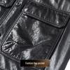 Futing Men's Premium Oil Wax Cowhide Genuine Leather Jacket