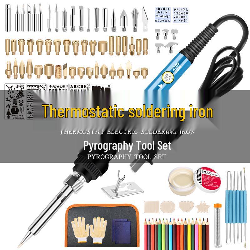 806 Verstellbarer Temperatur 60W Elektrisches Lötwerkzeug-Set, 110-teiliges Pyrographie & Reparatur Werkzeugset