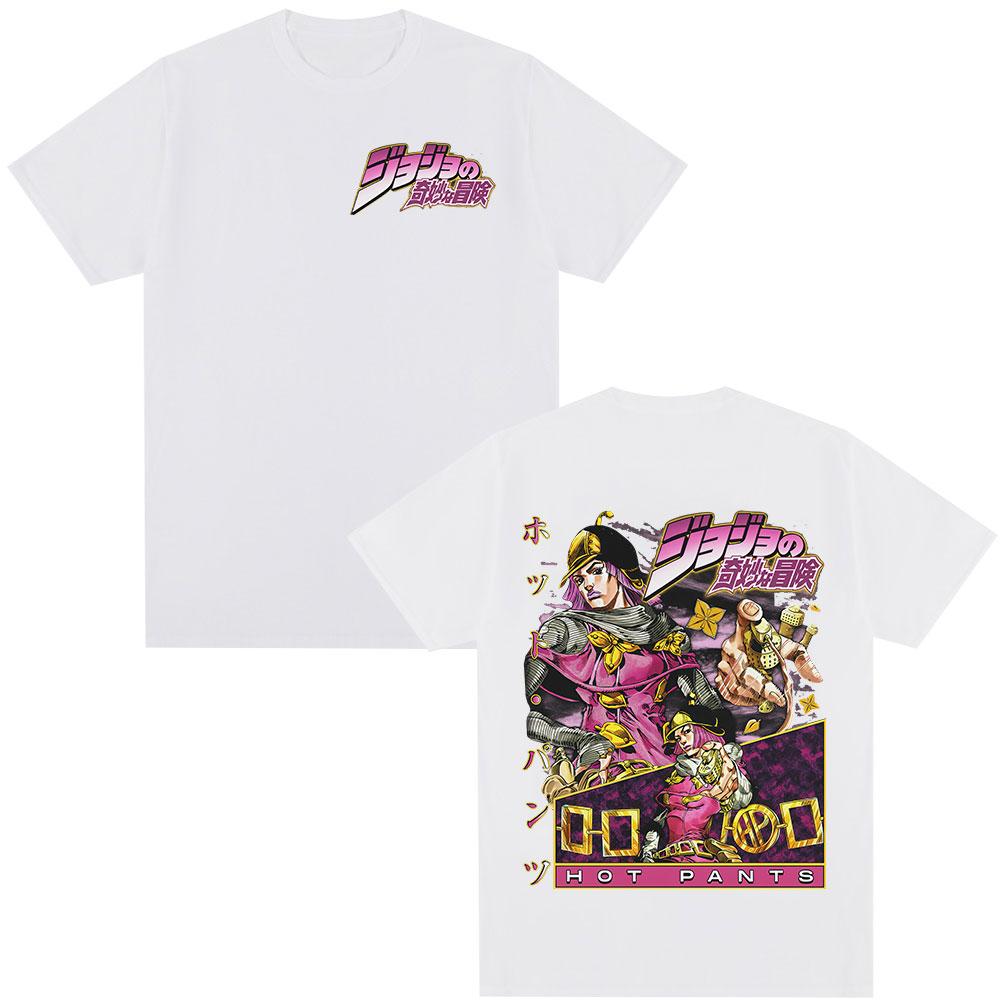 Anime JoJo Bizarre Adventure Tshirt STEEL BALL RUN Hot Pants Manga Graphic Tees Men Women Casual Fashion Short Sleeves T Shirt