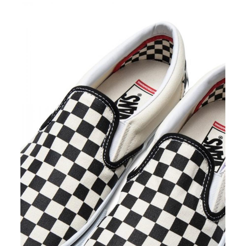 Vans Slip On    Skate  Checkerboard  Black  Off White Vn0a5fcaauh1