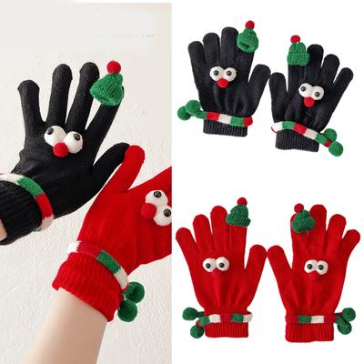 Christmas Party Gloves for Various Ages Soft Knitted Gloves Lovely Festival Theme Hand Gloves/Socks for Family Member
