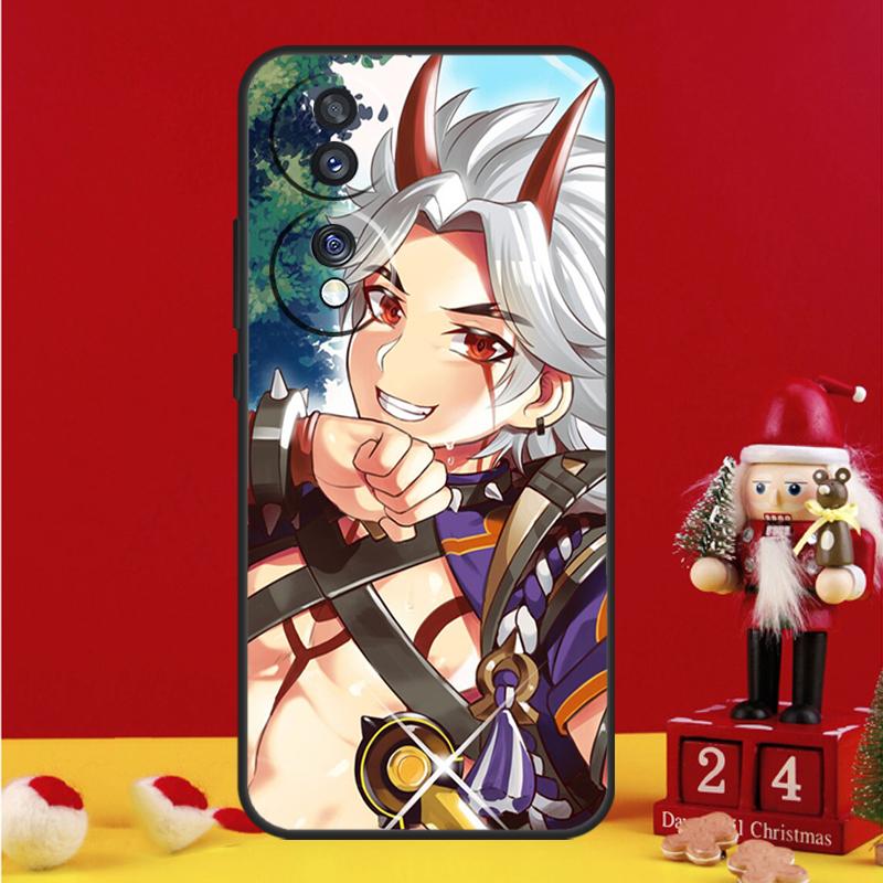 Genshin Impact Arataki Itto Case For Honor Magic 5 6 7 8 Pro Honor 200 400 50 70 90 Lite X8b X8c X9a X9b X9c Win RT Cover