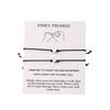 Vintage Heart-shaped Adjustable Rope Chain Bangle For Men Women Friendship Jewelry