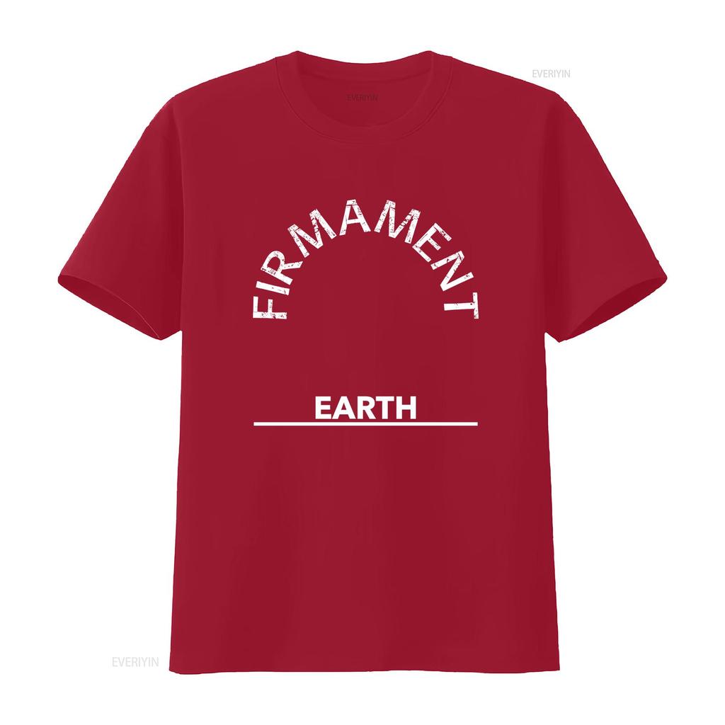 Firmament Flat Earth T Shirt Unique Design for Trendy Fashion Lovers vintage Washed Stylish Top For Everyday Wear streetwear