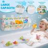 3 Compartment Horizontal Large Openings Bath Toy Organizer for Tub Capacity Upgrade Bath Storage and Holder Easy Sorting