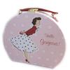 Les Trésors De Lily [N2027] - 3 Nesting Suitcases 'Mrs Smith' Pink Red