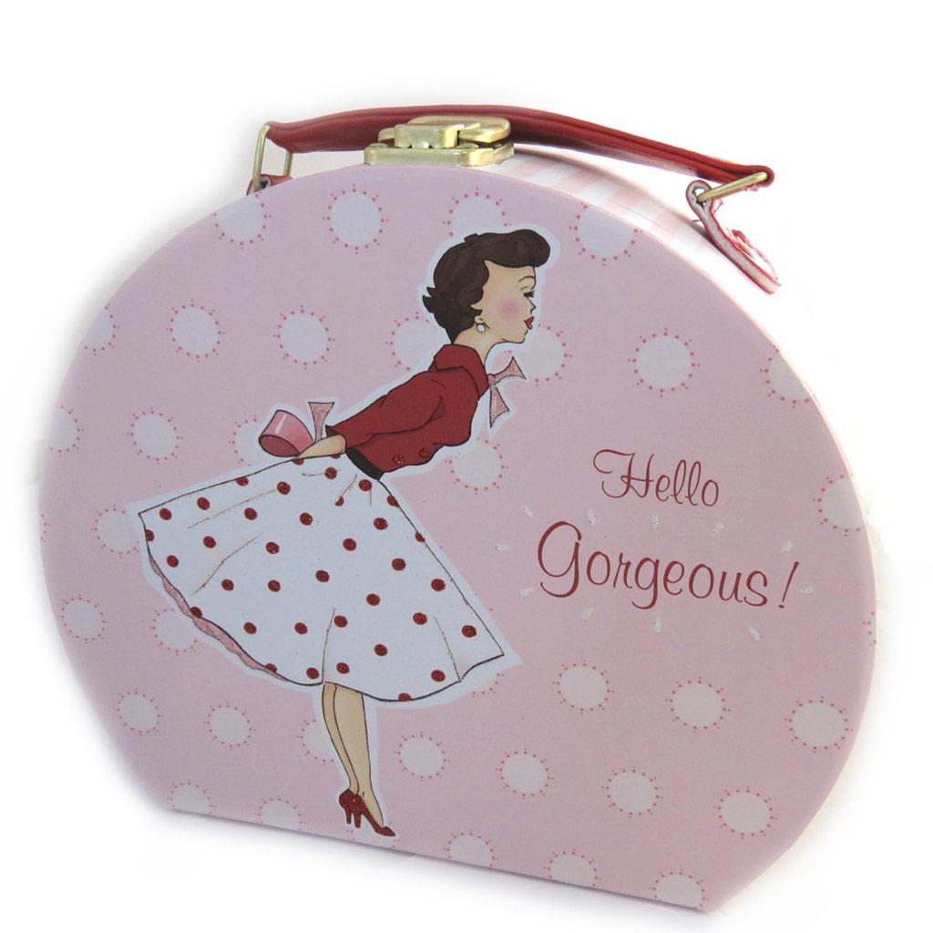 Les Trésors De Lily [N2027] - 3 Nesting Suitcases 'Mrs Smith' Pink Red