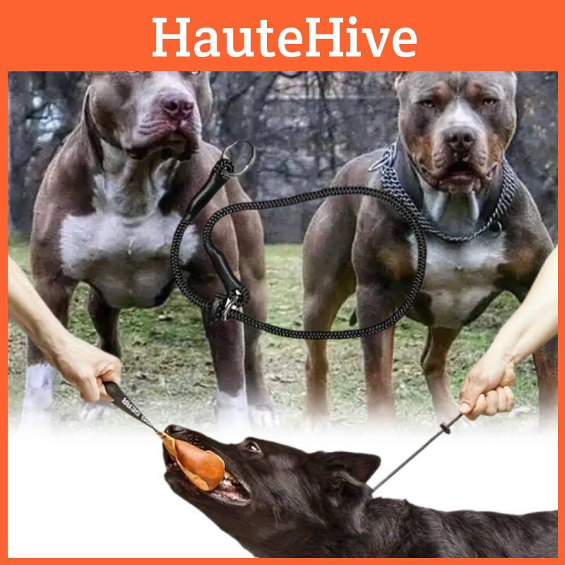 Durable And Comfortable Pet Training Choke Rope For Large Dogs Black Nylon Design