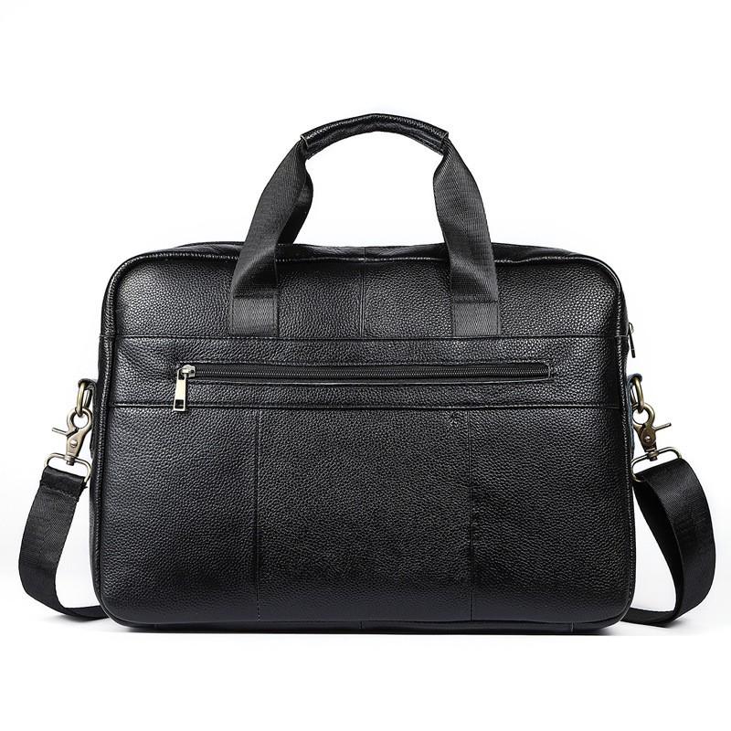 First Layer Cowhide Casual Computer Briefcase Business Commuting Men s Leather Large Capacity Handbag