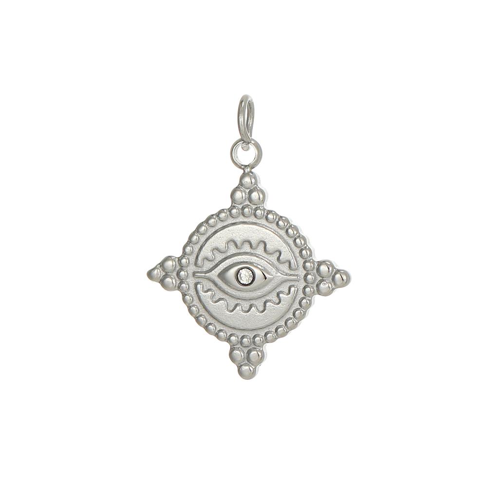 CARLIDANA Vintage Popular Pendant Hollow Charms Stainless Steel Gold Plated Heart Palm Zircon Evil Eye Charms for Jewelry Making