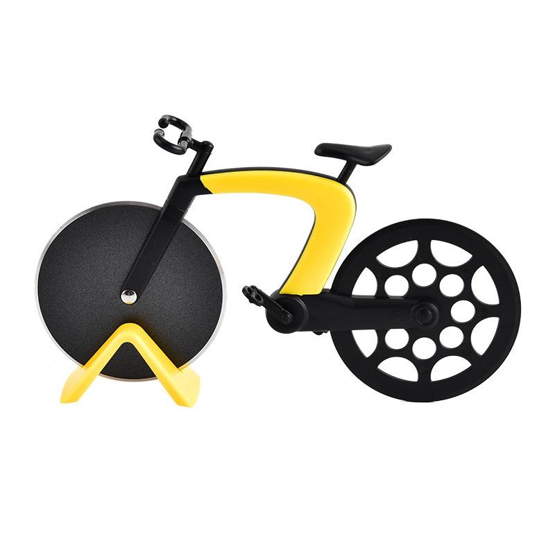 Bicycle-shaped Pizza Cutter ABS Handle 430 Stainless Steel Cutting Wheel with Non-stick Spray Coating Kitchen Pizza Tools