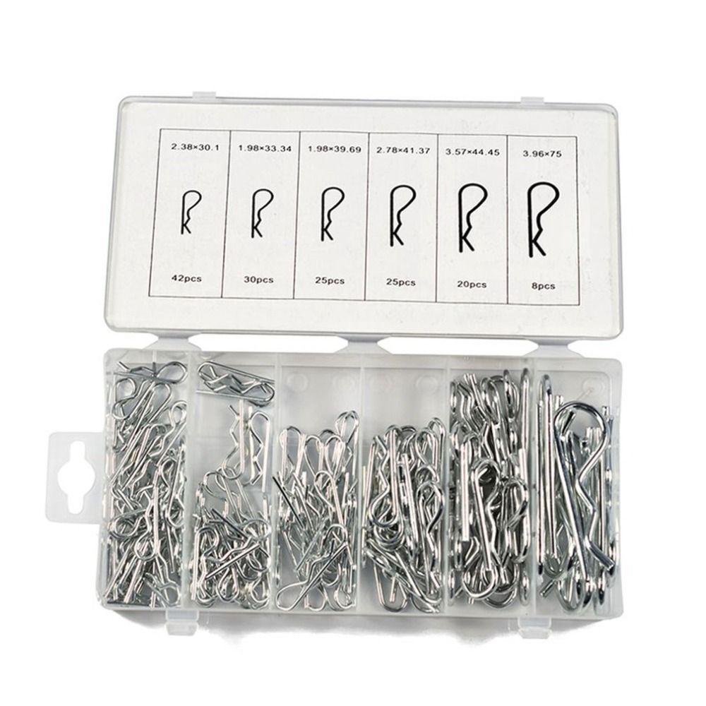 150 Pcs Zinc Plated Cotter Pins Assortment Kit 6 Sizes Spring Retaining Clips  Lock Systems