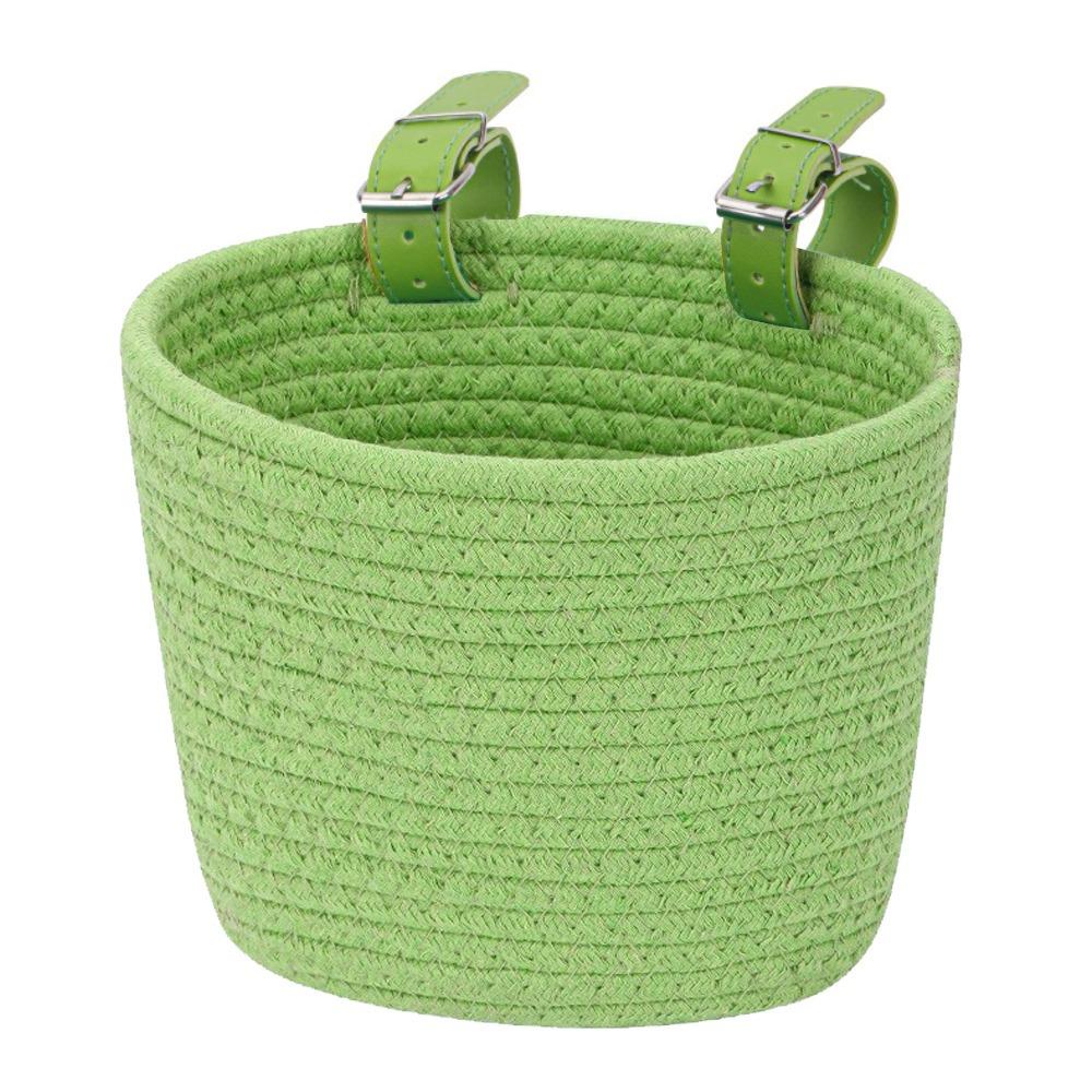 Adjustable Handlebar Front Basket Large Capacity Cycling Basket Bike Carrier Bag  Cargo Rack Green