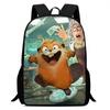 Kinder Cartoon Print Rucksack Grundschulkinder - Leichte Ergonomische Zweigurt-Tasche Mit Atmungsaktivem Oxford-Stoff