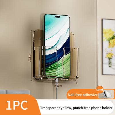 Mobile Phone Wall Holder Universal Cellphone Charge Storage Box Organizer Tv Remote Control Hanging Stand Bracket Charging Dock