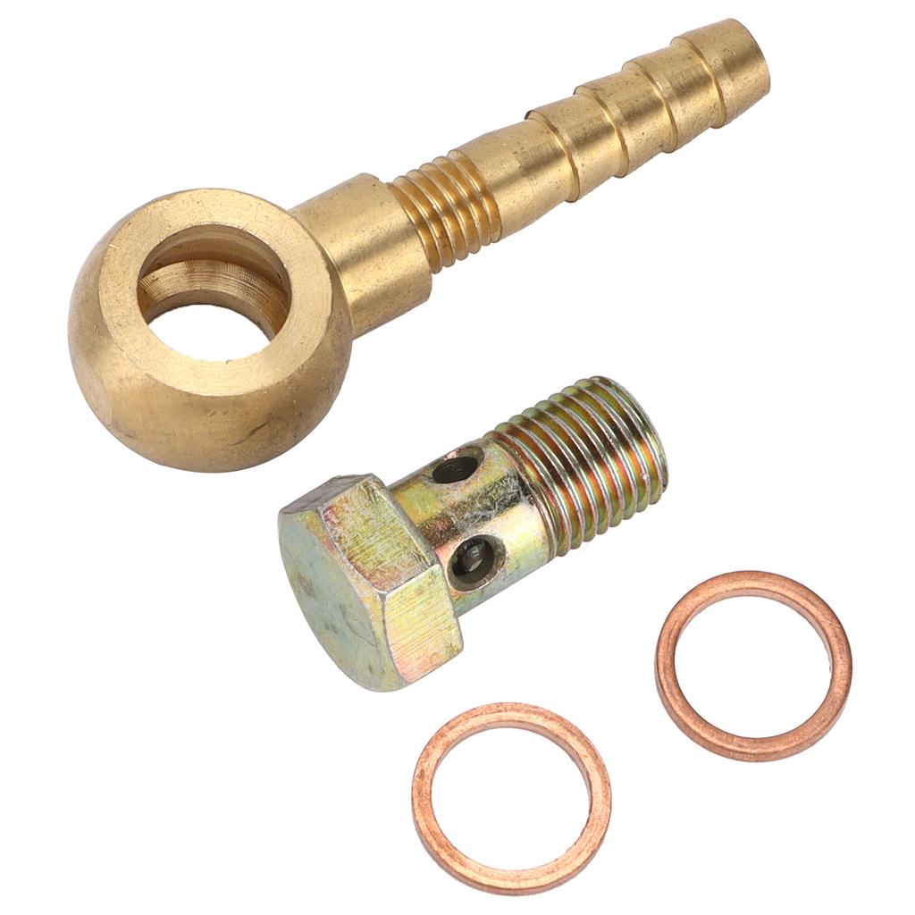 Turbocharger Water Coolant Banjo Fitting Bolt Set M14x1.5 To 3/8in Hose Barb Adapter Kit