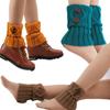 Short Women Crochet Boot Cuffs Socks Topper Gaiters Winter Button Cable Knitted Solid Color Elastic Leg Warmers Gifts