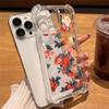 Dla iPhone 16E 16 Pro Max 15 14 Pro 13 12 11 Etui Obudowa Wzór Kwiatowy Przezroczysty Odporne na Wstrząsy Ochrona Obiektywu Miękki Silikon Cienkie Etui na Telefon