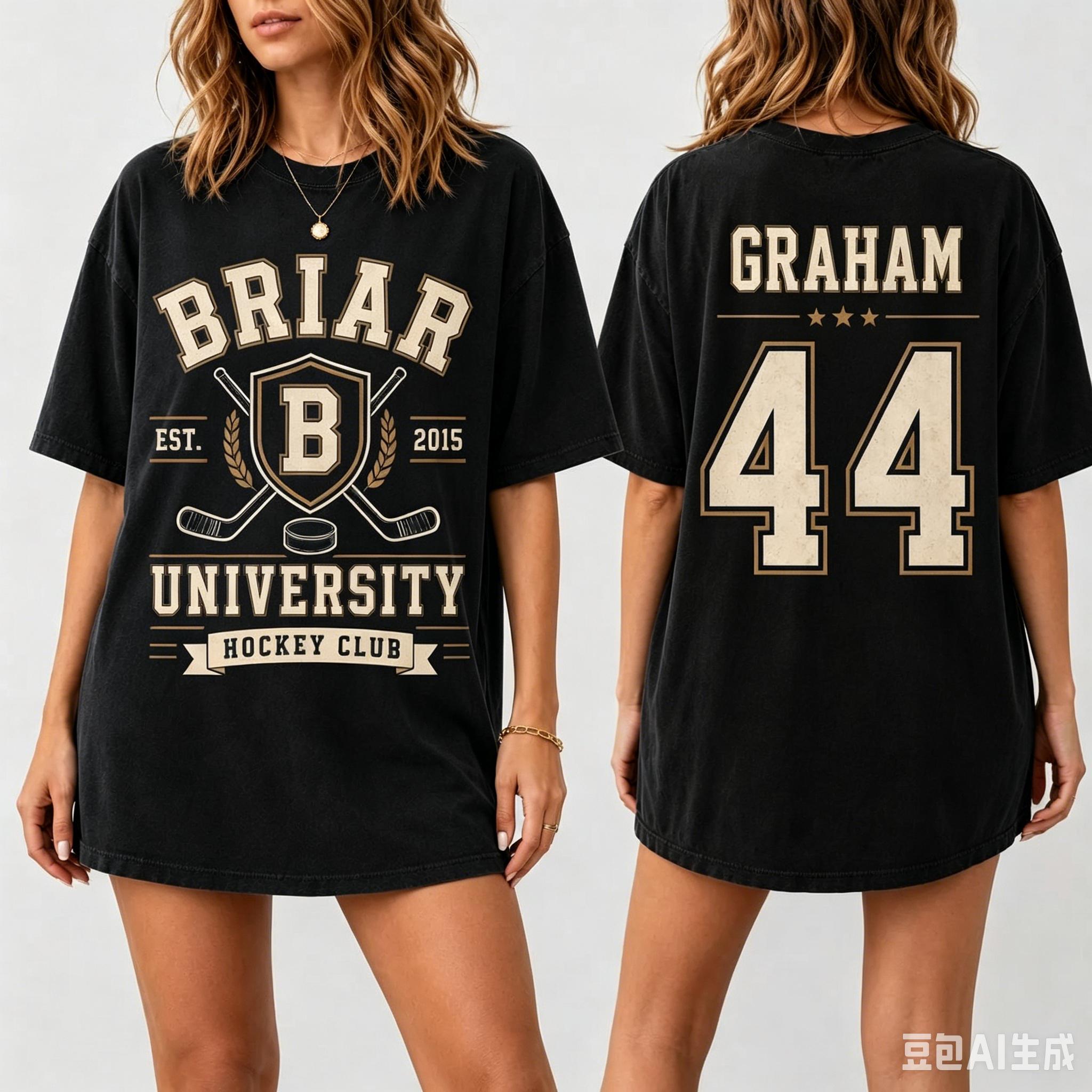 Fashion Pants NO.1 Buiten Campus Briar University Hockey Club Graham 44 T-shirts Mannen Vrouwen Katoen Y2K Kleding Korte Mouwen Top M