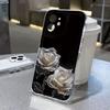 Crystal Rose for iPhone17promax Space Phone Case Apple 16 Transparent 14/13 Fine Hole 15