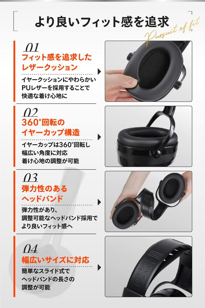 Risura Lucadia One Size Fits Noise Headphones Earmuffs, Soundproofing, Unisex, All, Reduction, (Black)