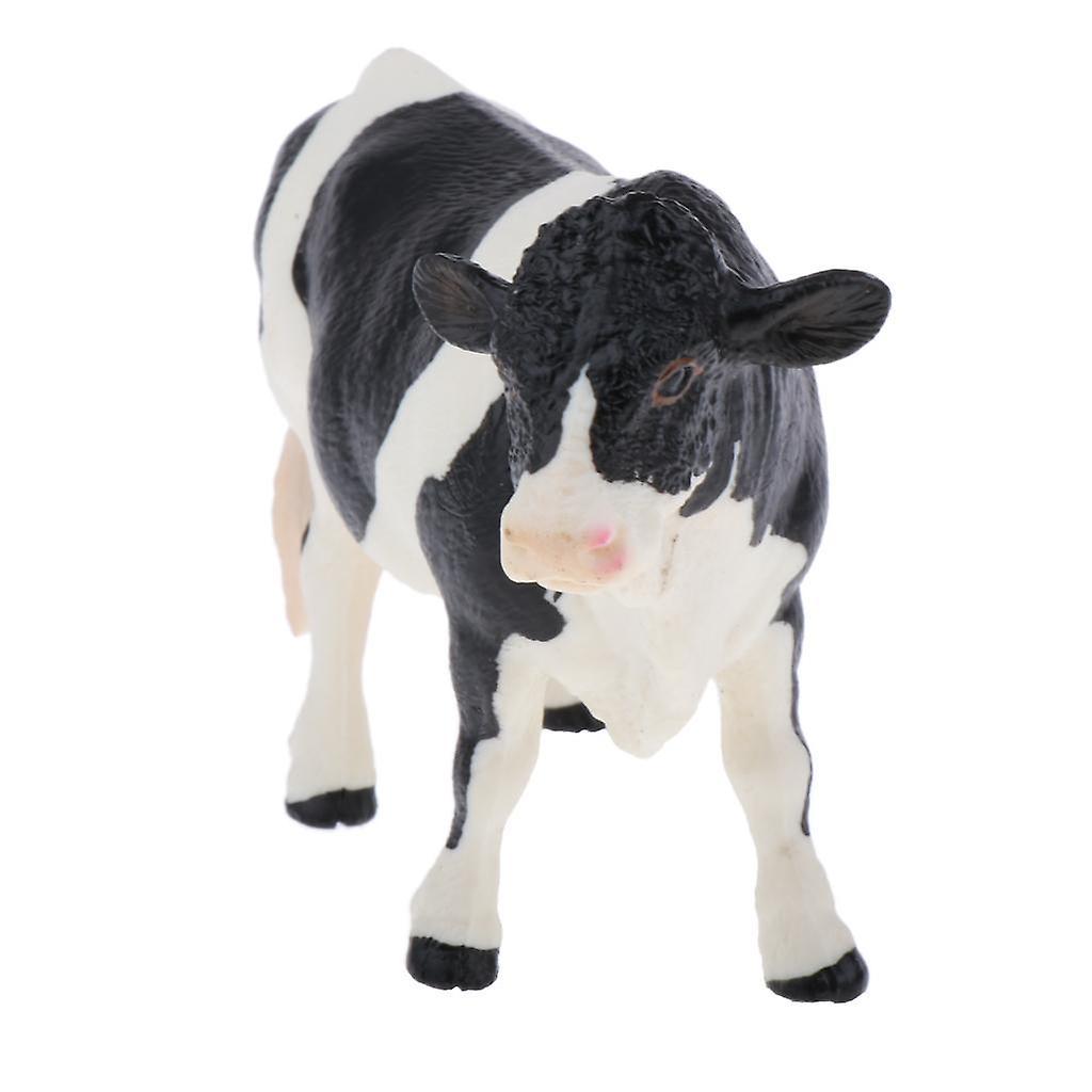 Simulation Farm Animal Figure Collectibles Kids Toys Simmental Black Bull