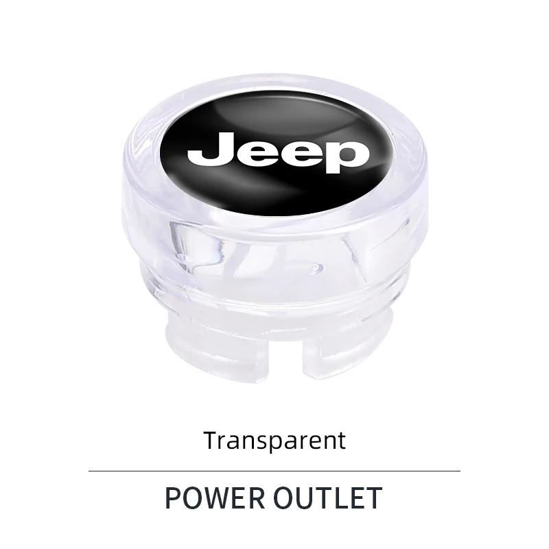 

For Jeep Car Cigarette Lighter Cover DustProof Decoration Cap For Jeep Grand Cherokee Wrangler JK Gladiator Compass Renegade прозрачный