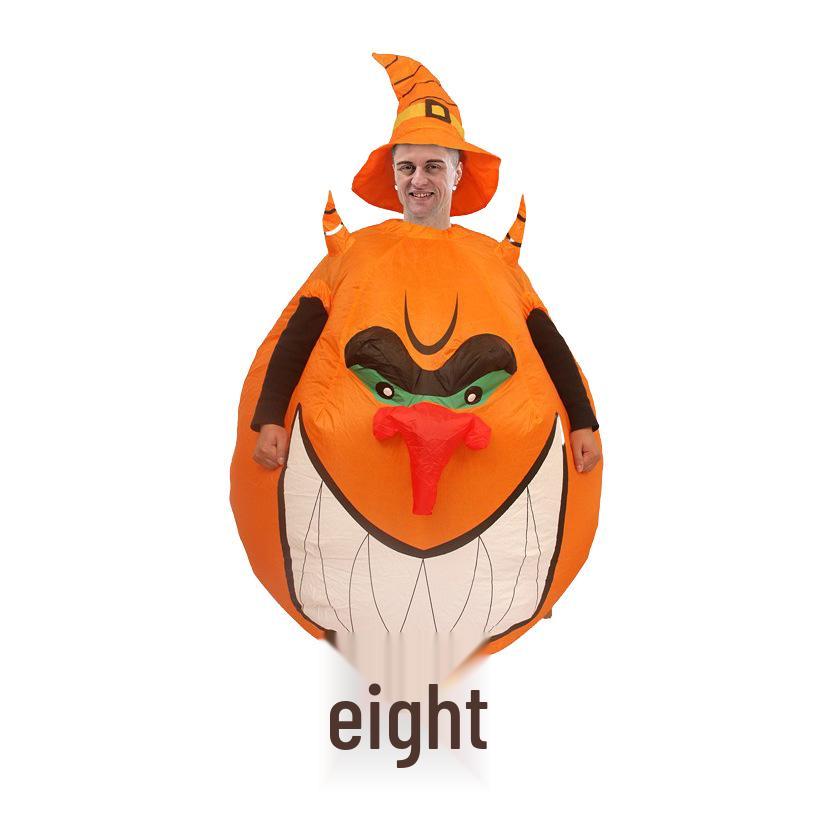 

Реалістичний надувний костюм гарбуза на Хелловін з фіолетовим капелюхом One Size