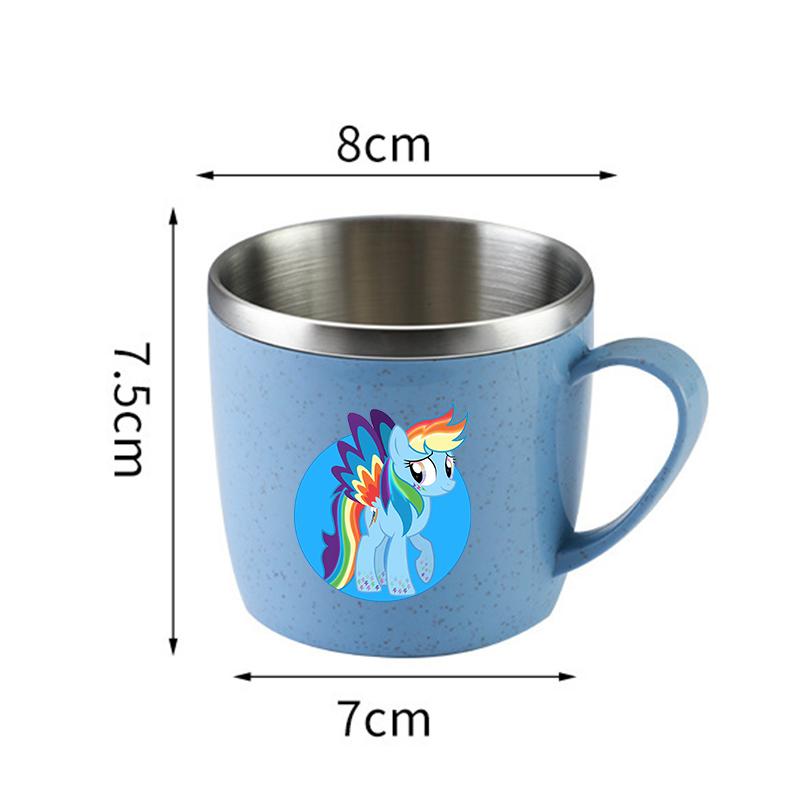My Little Pony Water Bottle Kawaii Stainless Steel Cups Handle Coffee Milk Mug Tea Drink Home Office Gift Women for Kid Friendly Entertaining Fun Play