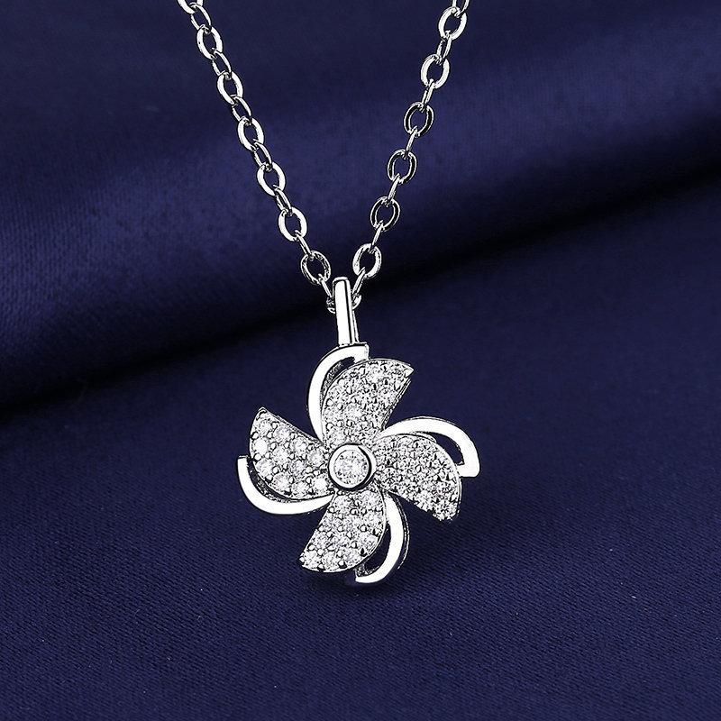 925 Silver Necklace For Women Round Pendent Sparkling Pave CZ Necklace Fashion Anniversary Birthday Jewelry Gifts N755