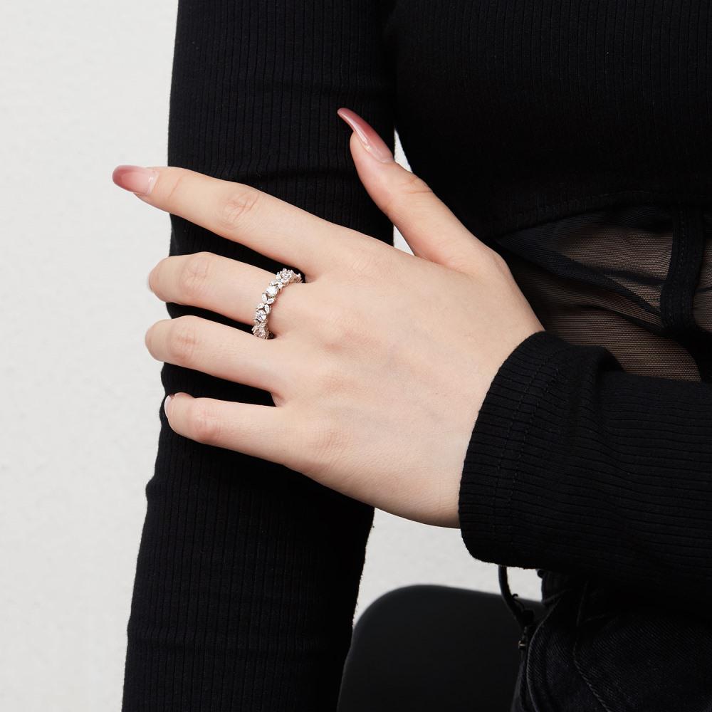 925 Silver Women's Oval Rhombus Diamond Ring - Niche, Light Luxury Design