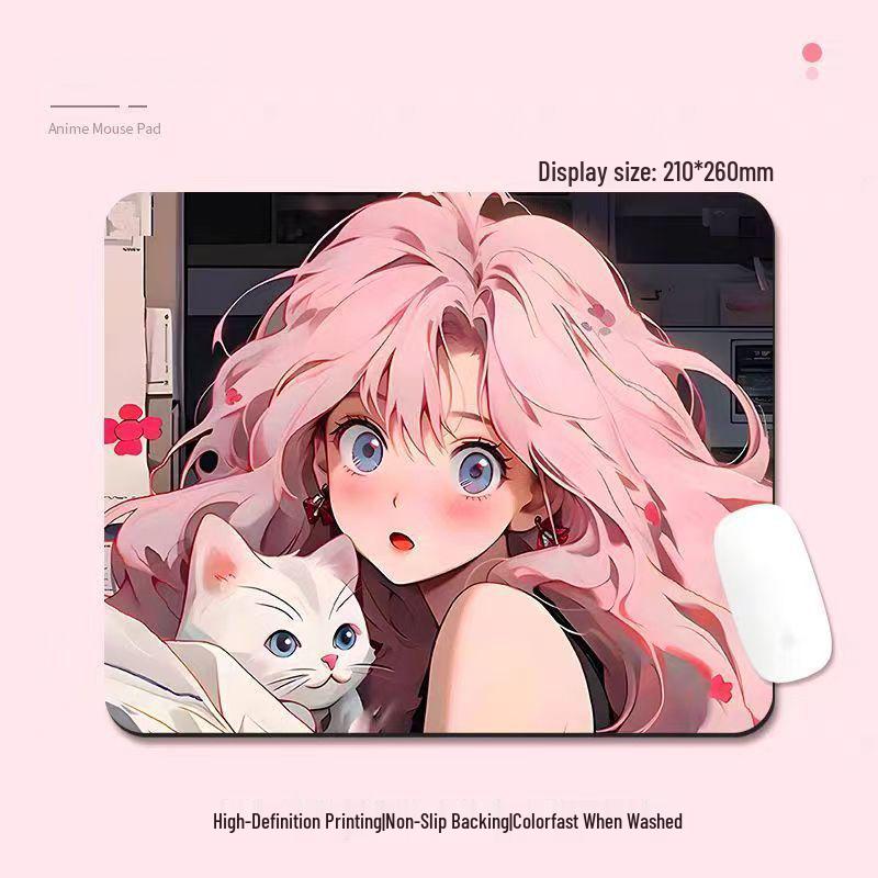 Large Aesthetic E-sports Mouse Pad with Beautiful Design, Non-Slip and Thickened, for Boys and Girls
