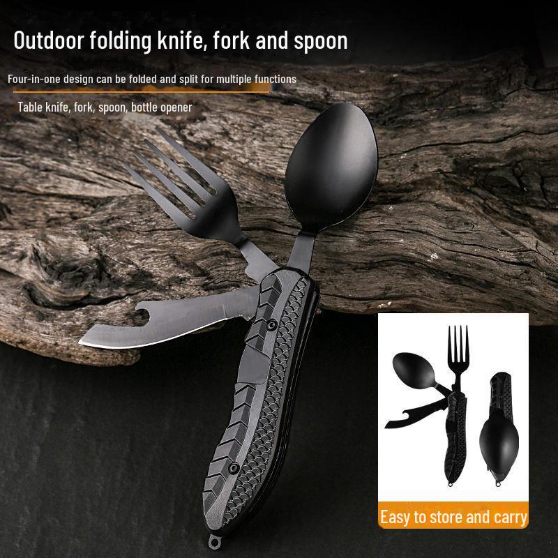 

«Многофункциональные столовые приборы для кемпинга на открытом воздухе»: «Комбо из ножа, вилки и ложки» 3 in 1 knife and fork