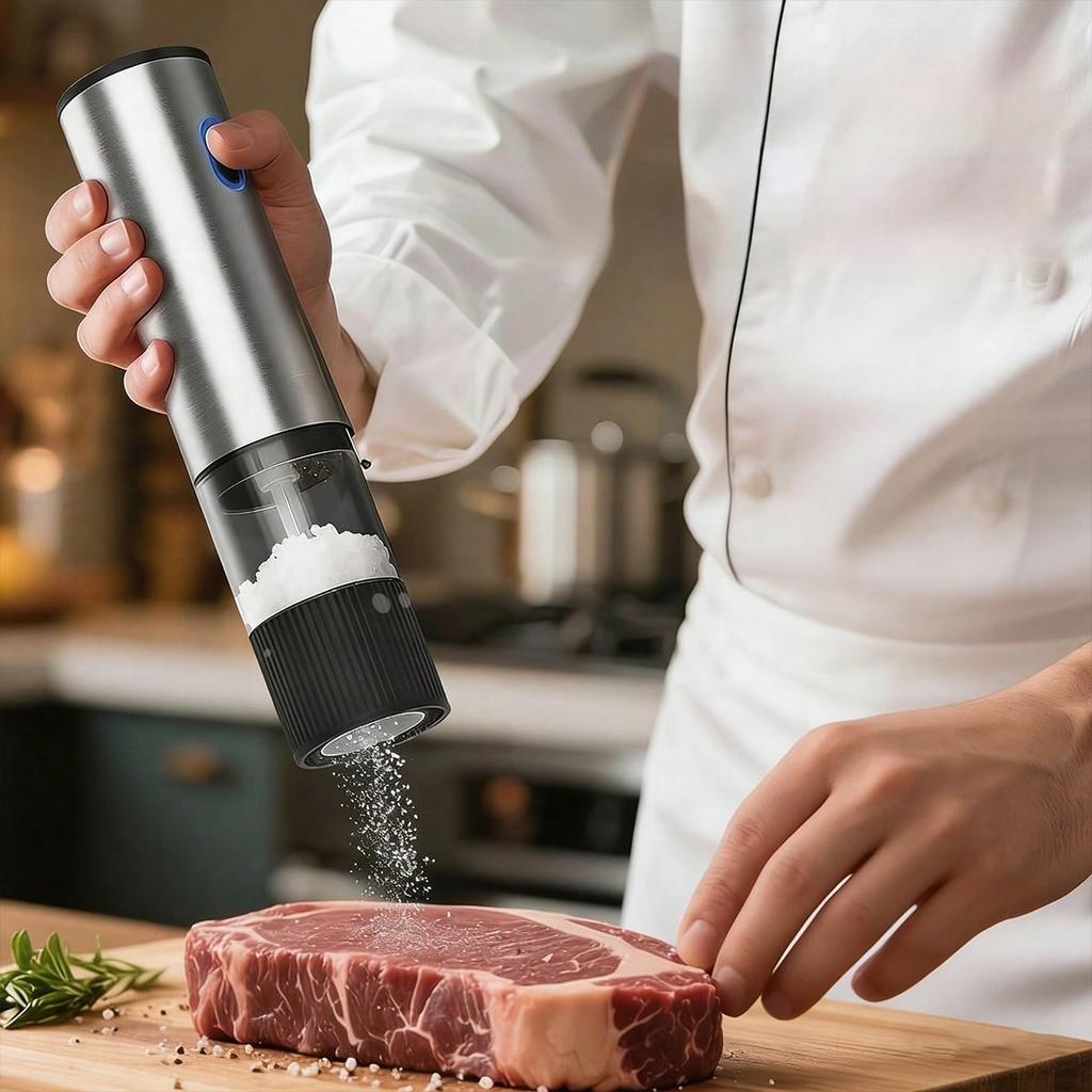 Xiaomi Electric Salt and Pepper Grinder, Rechargeable Mini Automatic Grinder, Adjustable Coarse and Fine Pepper Grinder