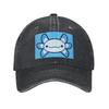 axolotl blue by matx ft Washed Denim Cap Casual Baseball Caps Adjustable Hat Summer Unisex Baseball Hats