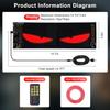 14.7"X3.6" LED Eyes For Car Windshield - Devil Eyes Light Strips With Dynamic Patterns, APP/Remote Control, IP68 Waterproof, USB-Powered For