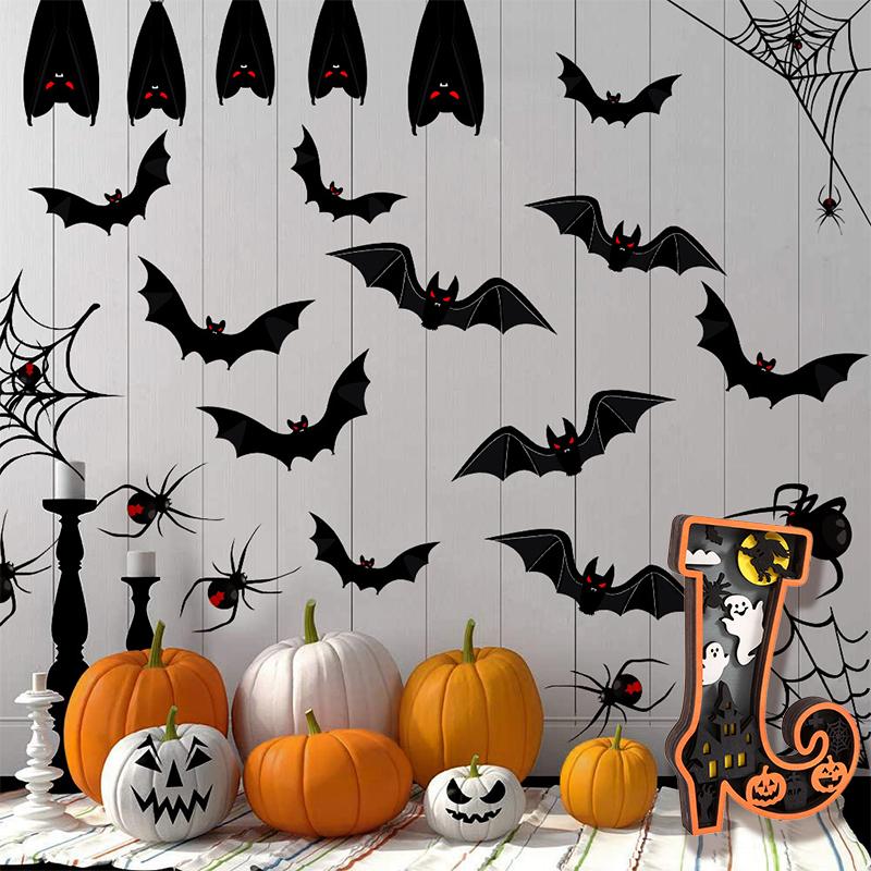 

Creative Halloween Wooden Ghost & Pumpkin Ornament With Led Lights - 31-Day Countdown Decor - Festive Durable