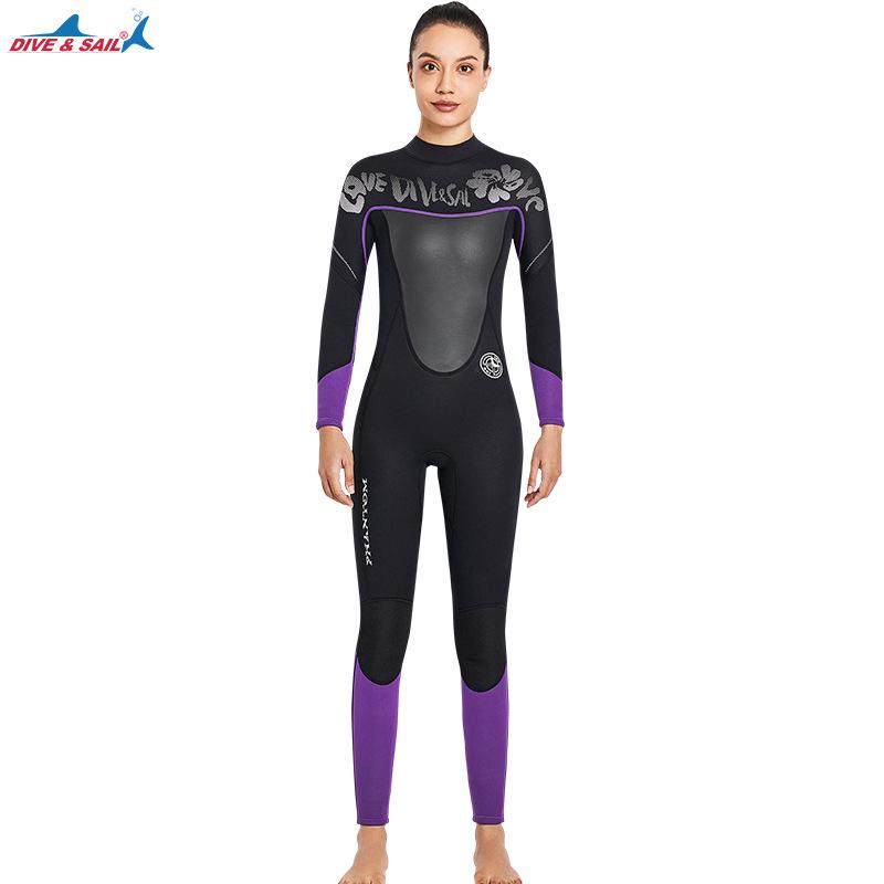 3MM Thick Full-Body Wetsuit: Warm Long Sleeve Diving, Snorkeling, Swimming, Surfing Suit.