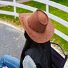 Western Cowboy Straw Hat for Men & Women - Sun Protection Wide Brim Beach & Outdoor Travel Hat
