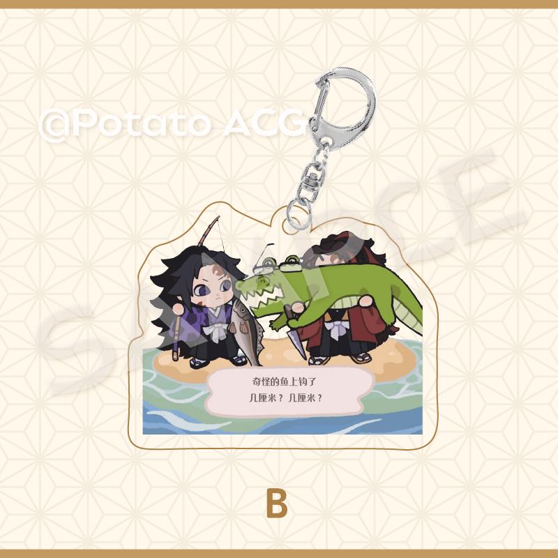 Přívěsek na klíče Anime Demon Slayer Kimetsu No Yaiba Kamado Tanjirou Oboustranný HD Přívěsek na tašku Dárek pro fanoušky Cosplay rekvizity Šperkový dárek