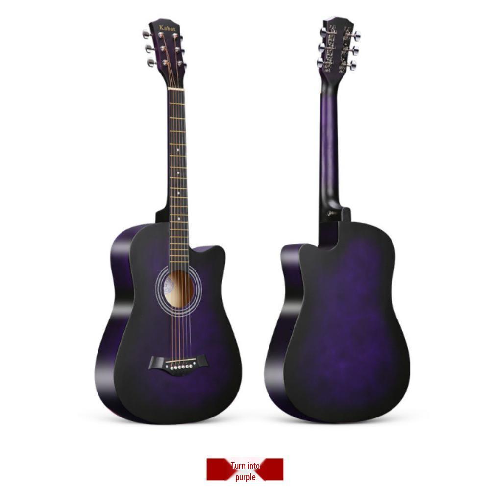 38-inch Wooden Folk Guitar for Beginner Practice