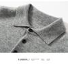Men's Cashmere Polo Collar Sweater - Loose Fit, Long Sleeve Knitwear for Autumn & Winter