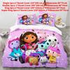 Gabbys Dollhouse 3d Printed Duvet Cover Set For Kids Bedroom Decor
