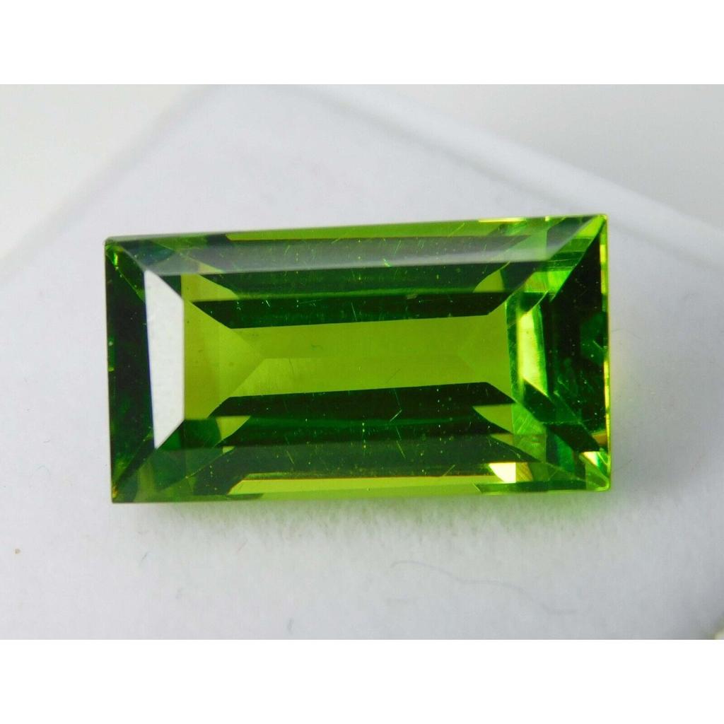 Natural Peridot 9.52ct Baguette Cut Certified Loose Gemstone