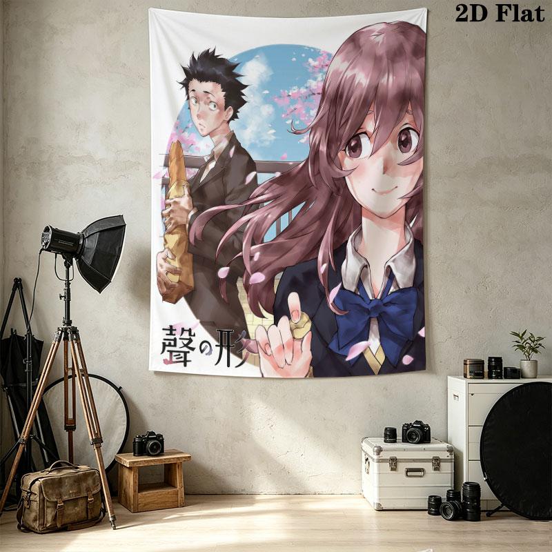 A Silent Voice Wall Tapestry Aesthetic Wall Hanging Printed Fabric Blanket Decorative Tapestries For Bedroom Living Room Home Decor