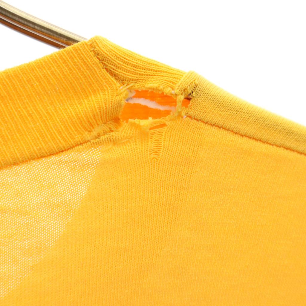 SOFFE 90s Made In USA Old Short Sleeve T-shirt XL Yellow Single Stitch Men's Used