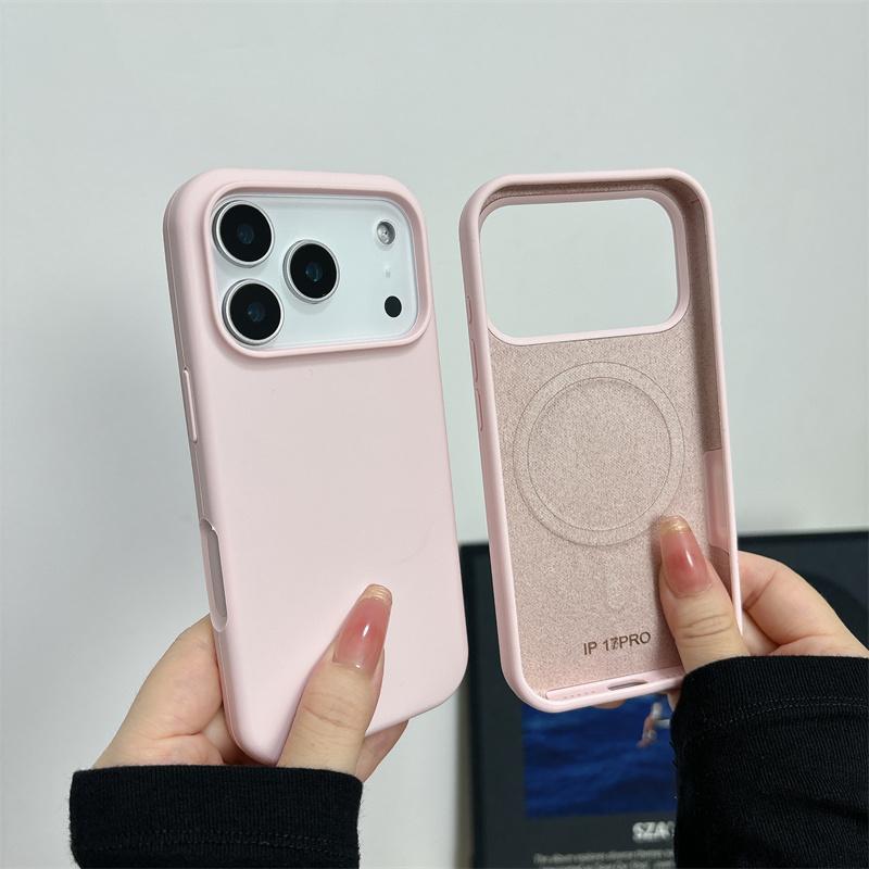 Magnetic Liquid Silicone Case for For Iphone 17 Air 16 1 14 Plus 13 12 Pro Max For Big Camera Hole Cover Shockproof Cover