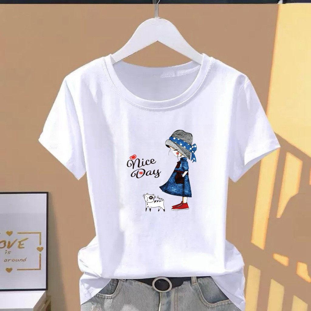 

Women s Casual Printed Short-Sleeve Round Neck T-Shirt - Comfortable, Stylish, Cute Fashion for Summer 3XL